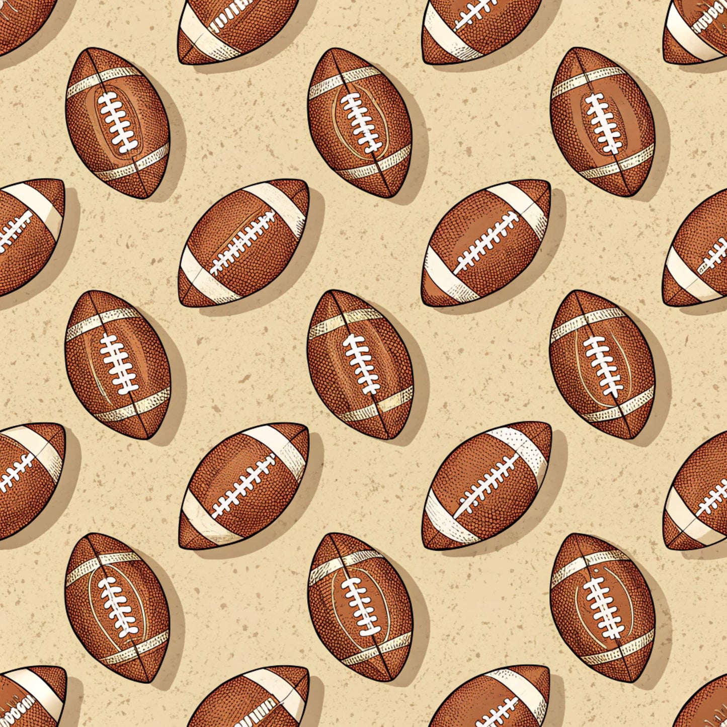 Pattern of footballs on a beige background