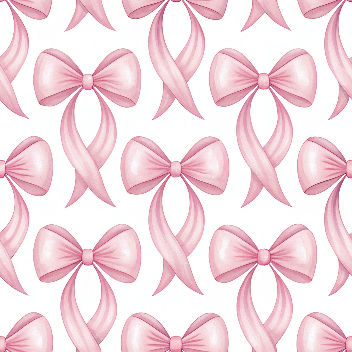 Pattern of pink bows on a white background