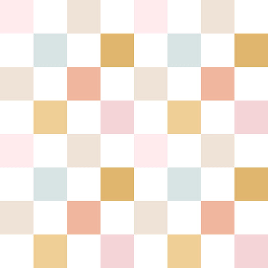 Checkered pattern with pastel colors on a white background
