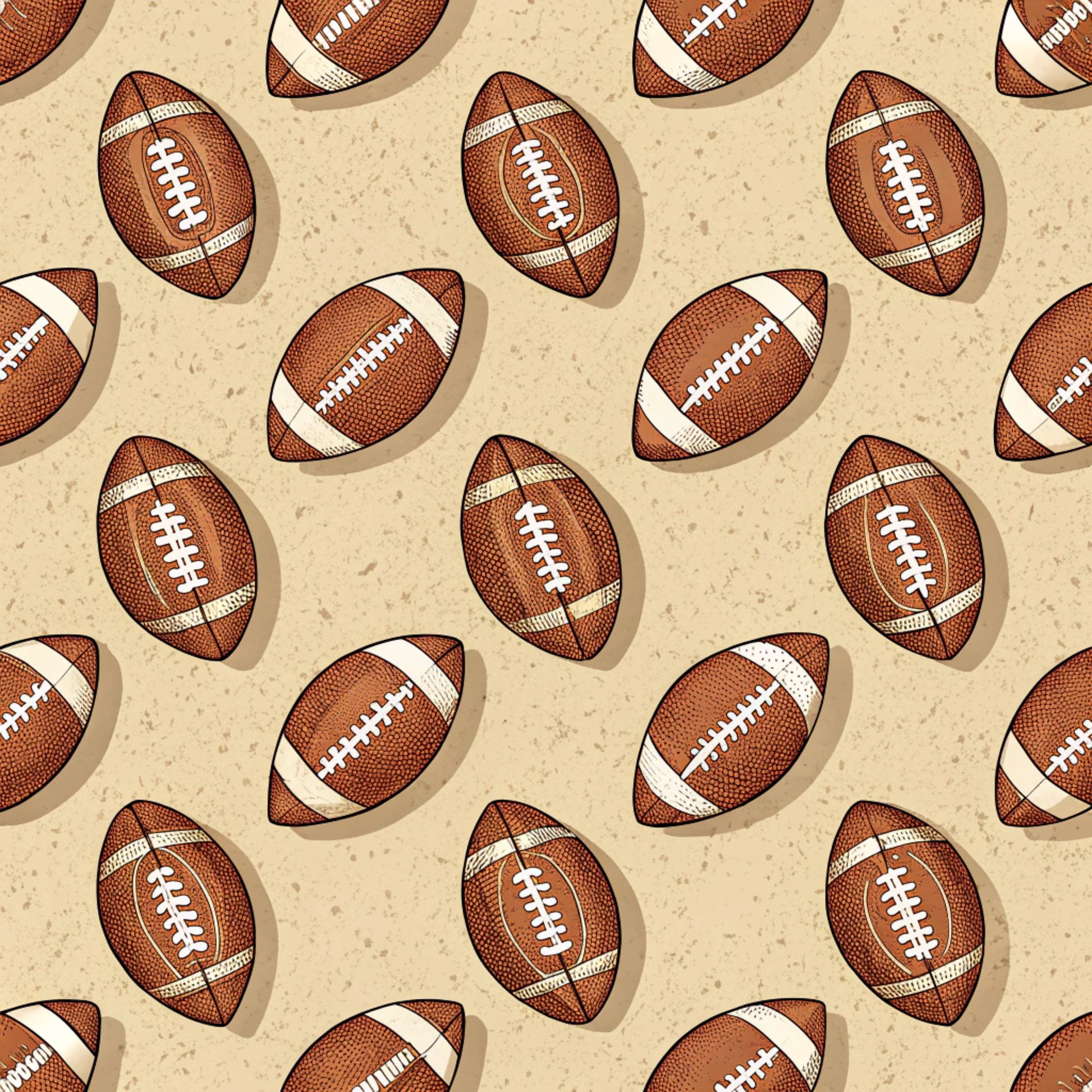 Pattern of footballs on a beige background