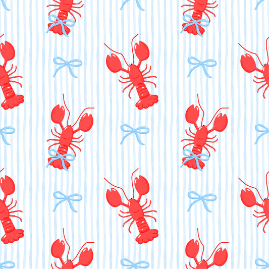 Lobster Bows – Blue Stripe
