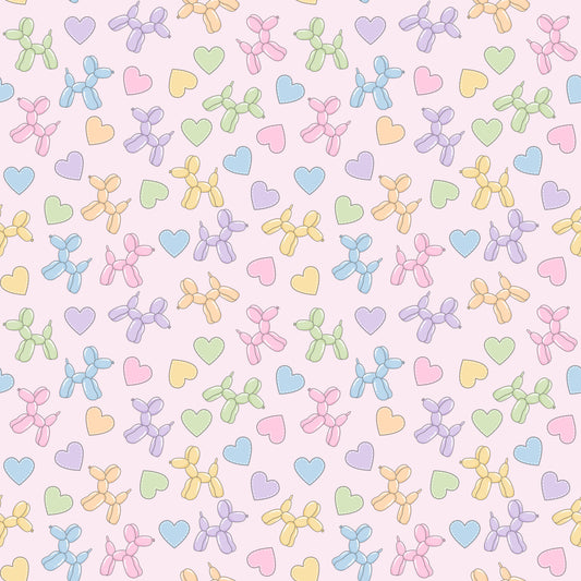 Pastel Balloon Dog Hearts