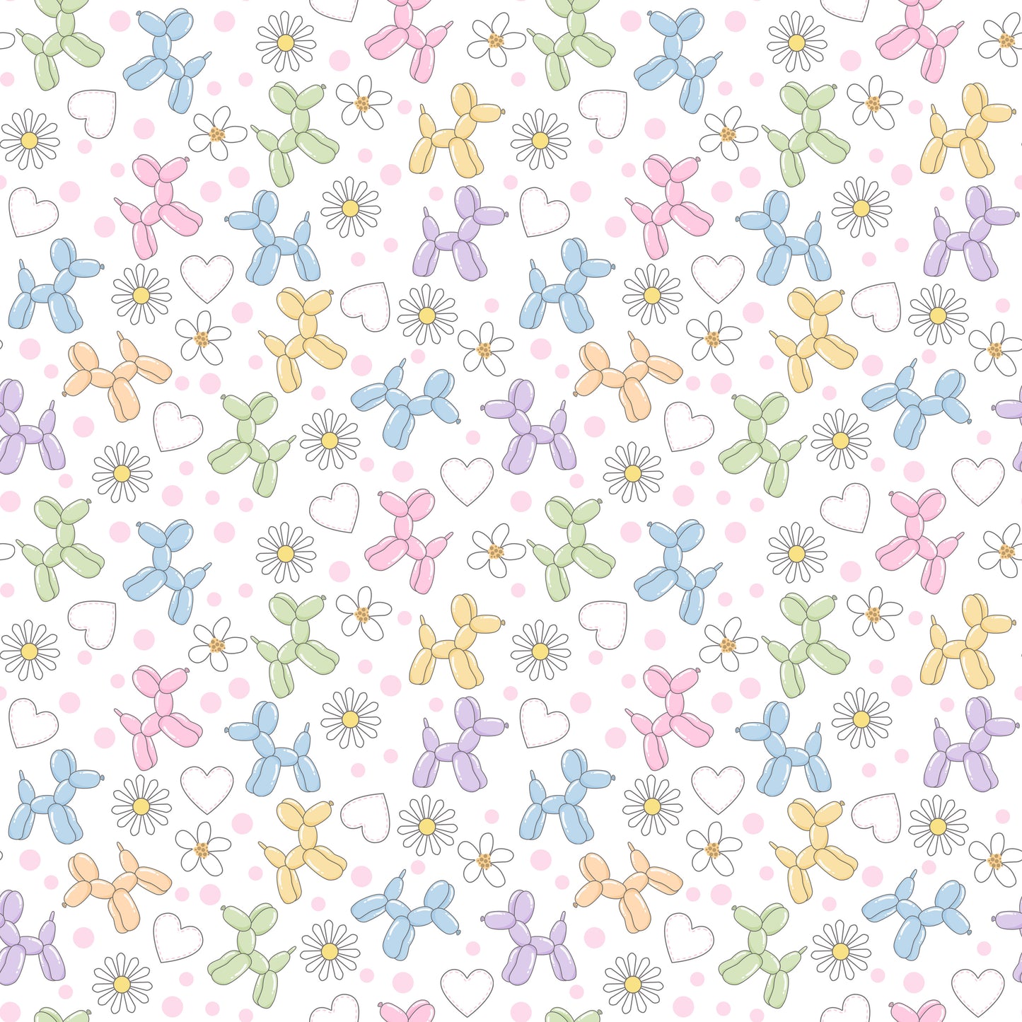 Pastel Balloon Dog Meadow