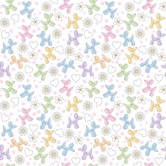 Pastel Balloon Dog Meadow