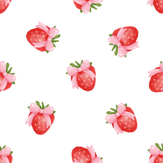 Strawberry Bows – White